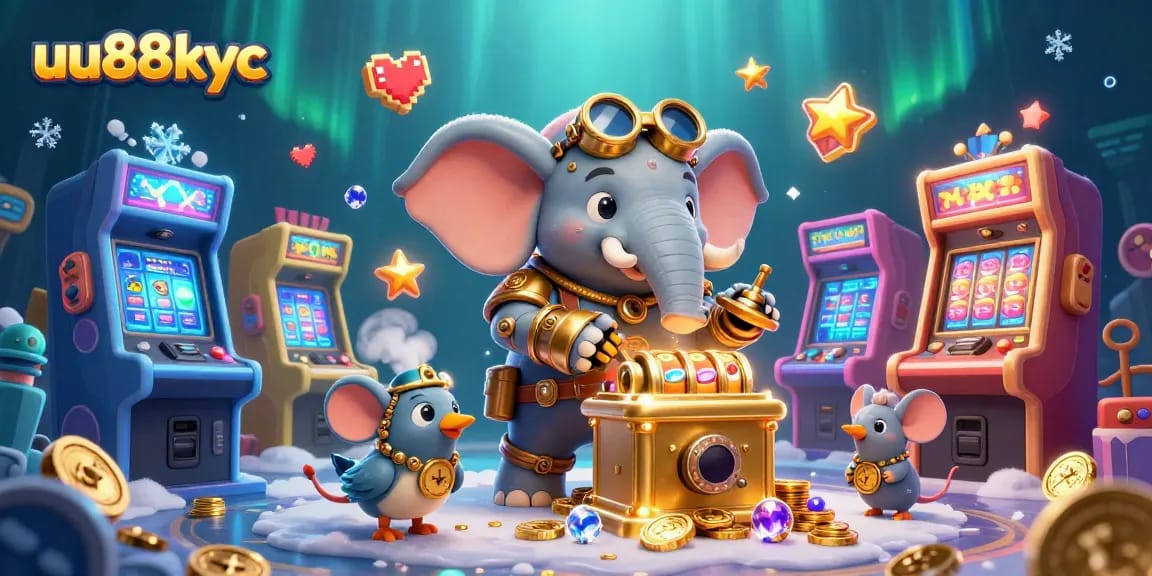 Experience thrilling gaming with uu88kyc in a lively 3D casino scene featuring vibrant characters and dynamic elements.