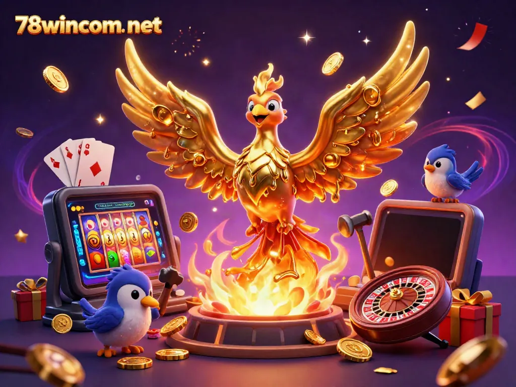 Experience the excitement of 78wincom net with a golden phoenix and casino games bursting with energy.