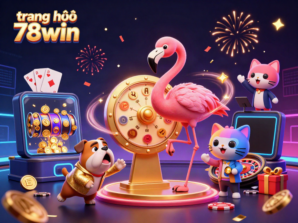 Engage with the exciting world of trang chủ 78win as you spin the prize wheel alongside adorable characters and vibrant casino elements.