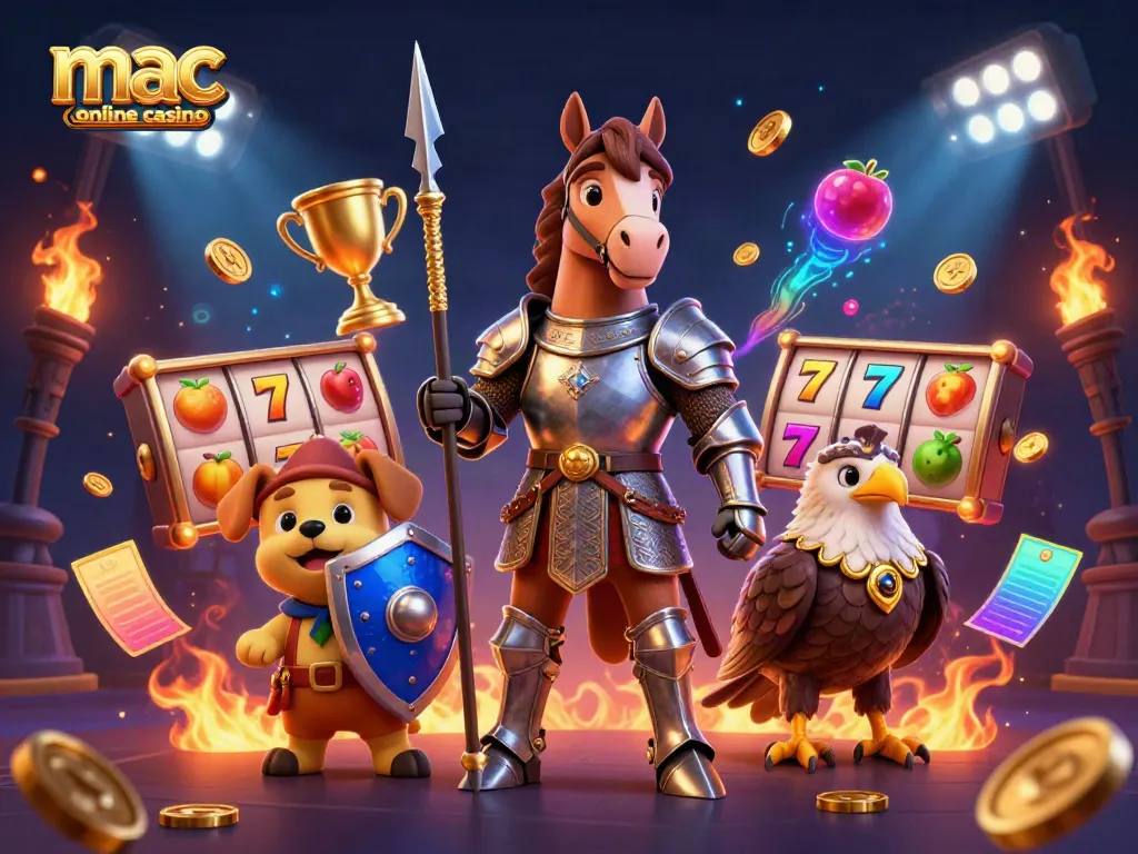 Engage with the vibrant mac online casino scene showcasing dynamic 3D characters and exciting game elements.