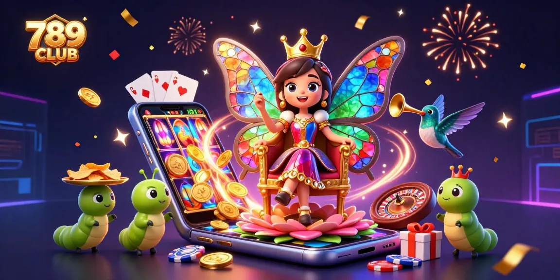 Experience thrilling slots at 789CLUB with a vibrant 3D illustration showcasing exciting gameplay.