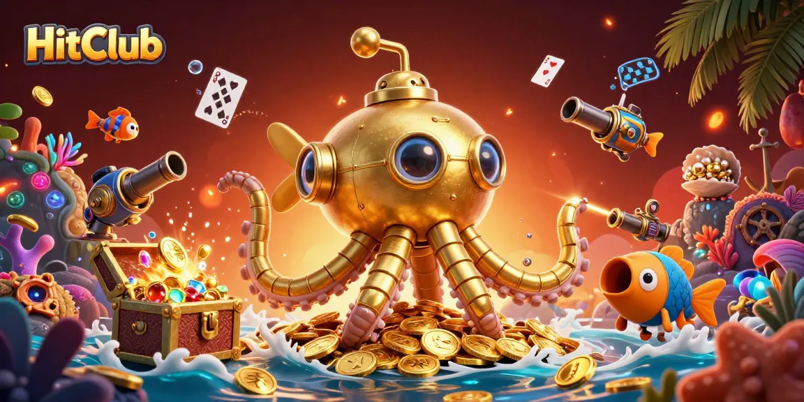 HitClub offers thrilling gameplay with jackpots and vivid casino elements in a dynamic underwater scene.