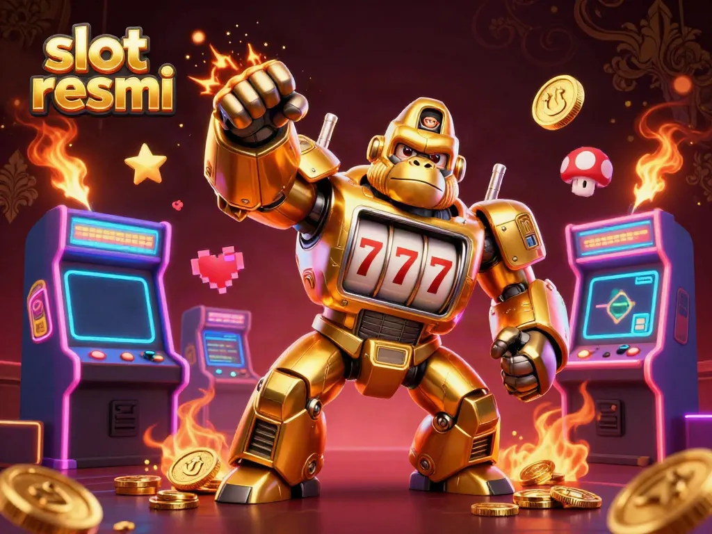 Experience the excitement of slot resmi gaming with a dynamic 3D gorilla mech and arcade elements.