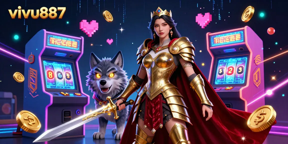 Engage with vivu887's immersive gaming experience featuring vibrant casino elements and action-packed visuals.
