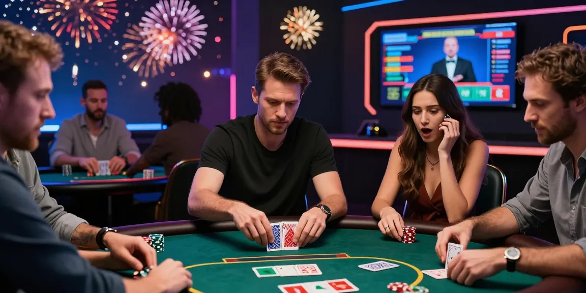 Engaging scene of Đăng Nhập F168 poker game with diverse players enjoying an online casino experience.