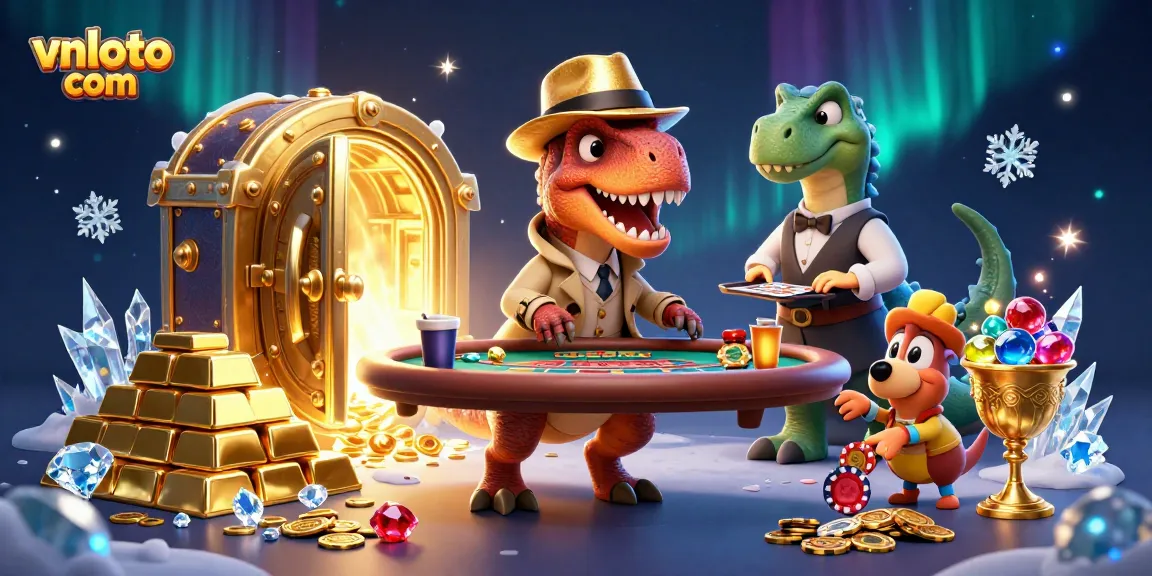Place your bets with vnloto com while the velociraptor attempts to count cards at a blackjack table.