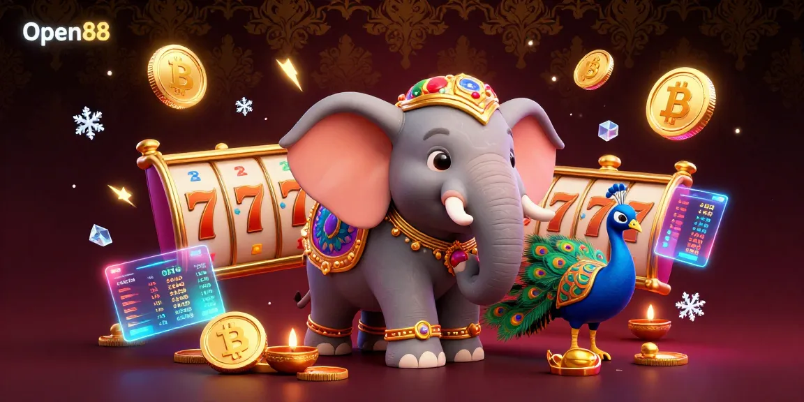 Experience the thrilling jackpots at Open88 with vibrant 3D casino illustrations showcasing dynamic slots.
