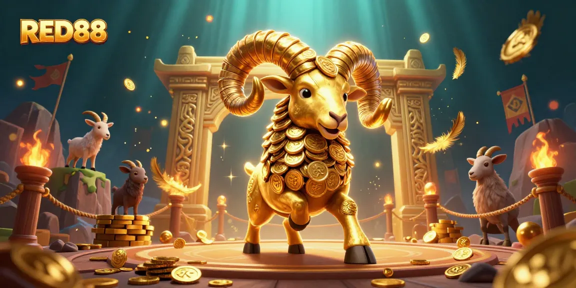 Experience the excitement of a RED88 gaming arena with vibrant characters and golden coins.