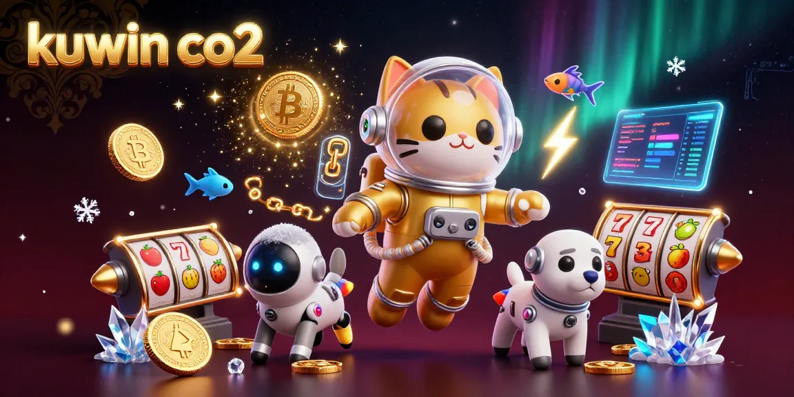 Engage in thrilling moments with kuwin co2 as cartoon cat astronauts and robot dogs explore a cosmic gambling adventure.