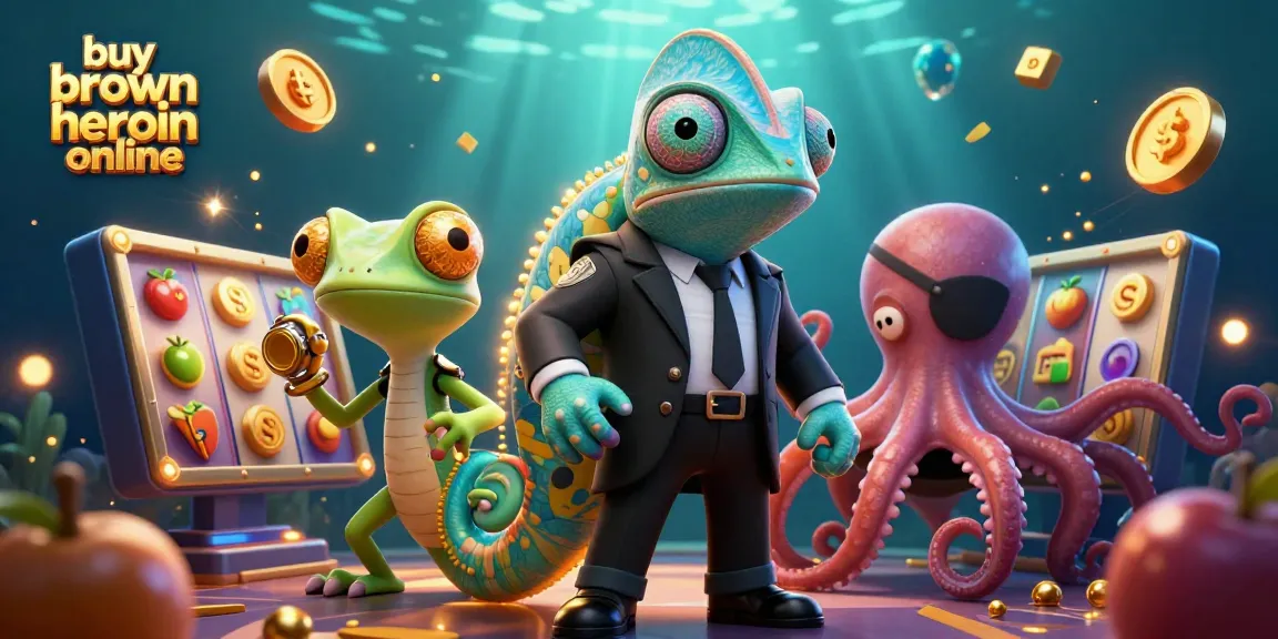 Win big while you buy brown heroin online at dynamic slots with a colorful chameleon and unique characters