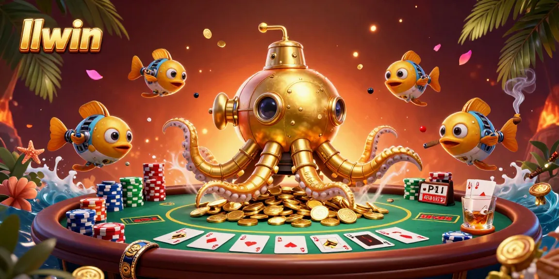 Experience thrilling gameplay with llwin as Kraken submarine reveals a vibrant casino scene.