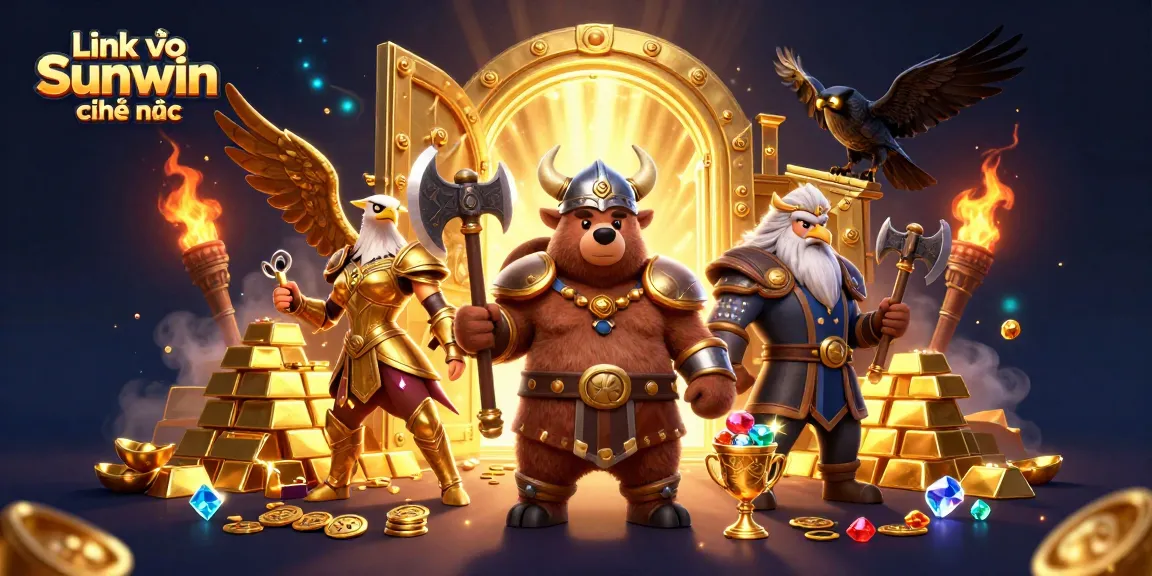 Engage with thrilling games at Link vào Sunwin chính thức featuring Viking and eagle characters amidst treasure.