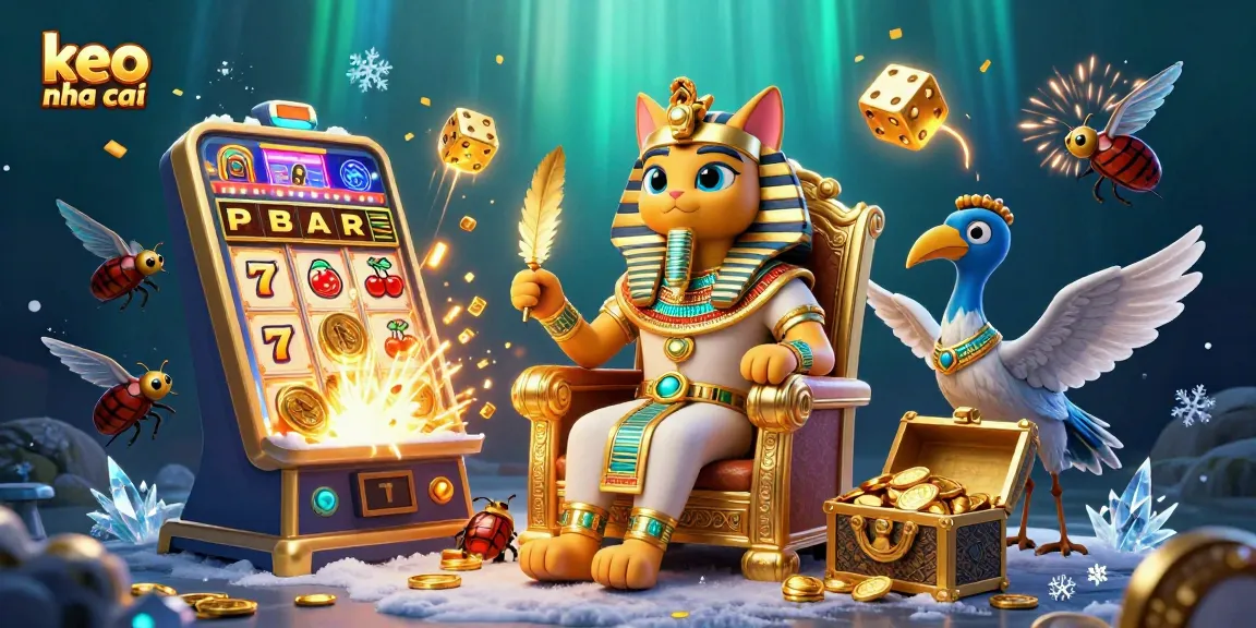 Engage with keo nha cai through this vibrant 3D casino scene featuring lucky symbols and jackpot elements.