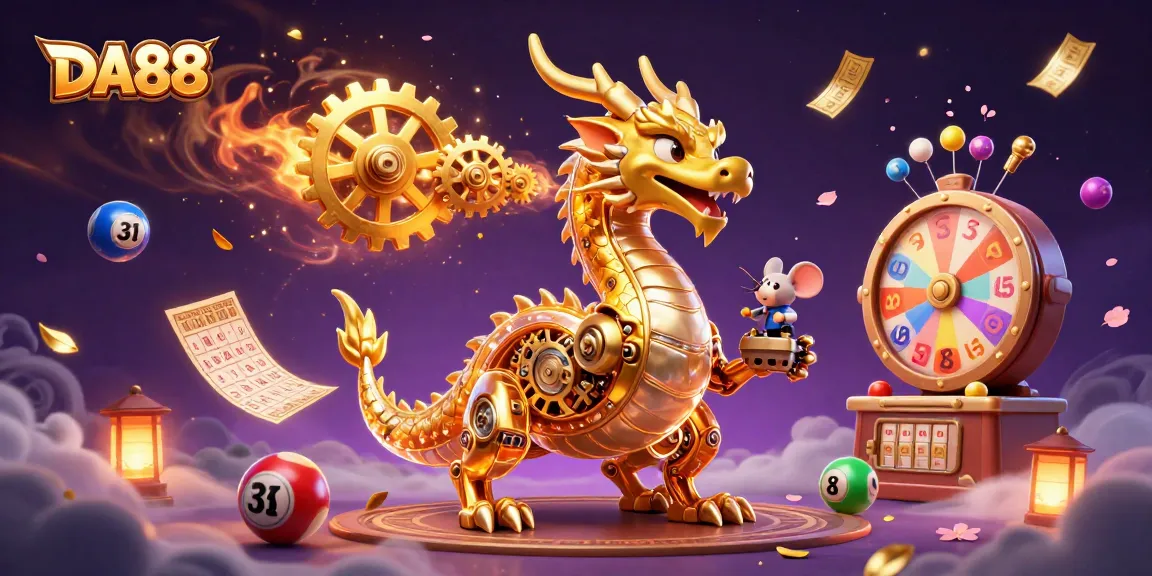 Experience thrilling gameplay with DA88 featuring a golden dragon and engaging lottery elements