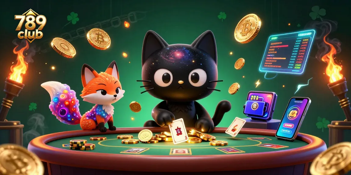 Engage in thrilling games at 789 club, a vibrant cosmic casino scene with animated characters.