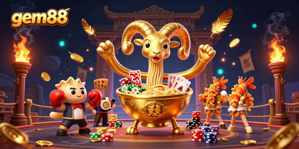 Experience gem88 excitement as characters deal winning cards in a vibrant casino setting.