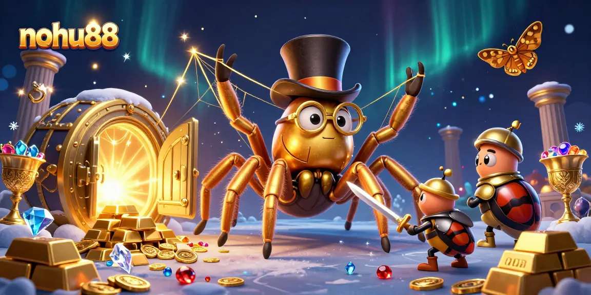 Engage with nohu88's vibrant online casino experience featuring a golden tarantula and knight.