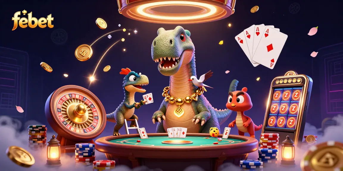 Experience exciting gaming at febet with vibrant characters and casino elements in action.