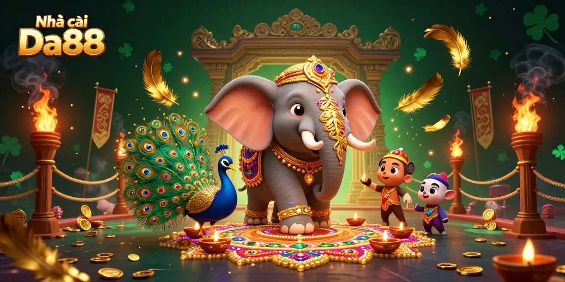 Experience the thrill of betting at Nhà cái Da88 with a vibrant 3D casino illustration.