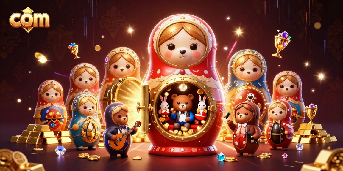 Engage with com at this vibrant casino scene featuring interactive casino characters and treasures.