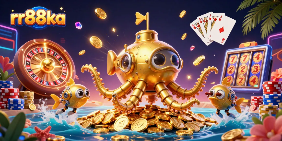 Experience thrilling wins at rr88ka with a vibrant underwater scene featuring dynamic casino elements.