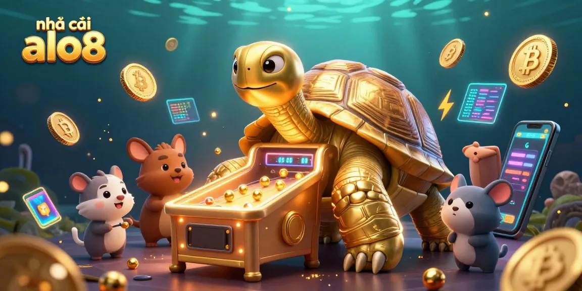 Experience the thrill of nhà cái alo8 with exciting pinball action and crypto elements amidst a vibrant casino atmosphere.