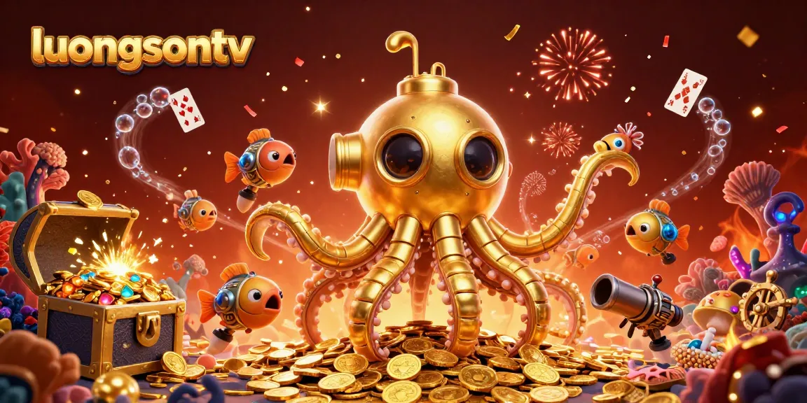 Experience thrilling gameplay with luongsontv's immersive golden kraken amidst rich casino treasures.