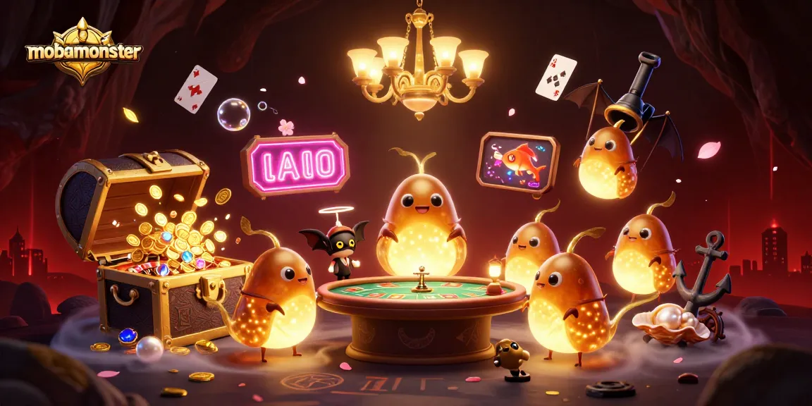 Engage with the mobamonster experience at a vibrant cave casino featuring glowworms and bat dealer.