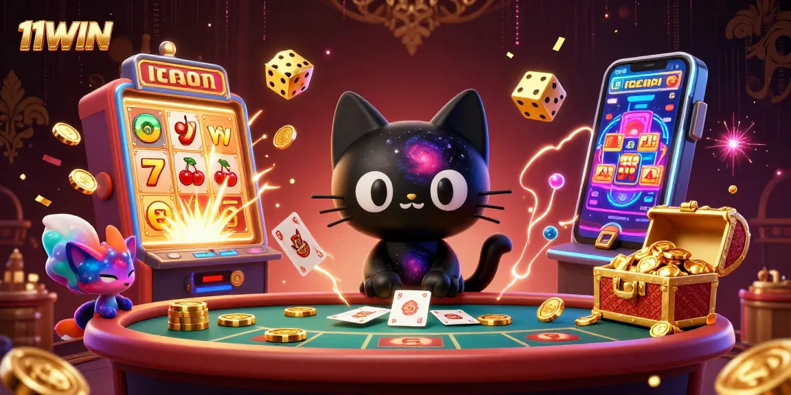 Experience thrilling gameplay at 11WIN with vibrant cosmic casino elements bursting with life.