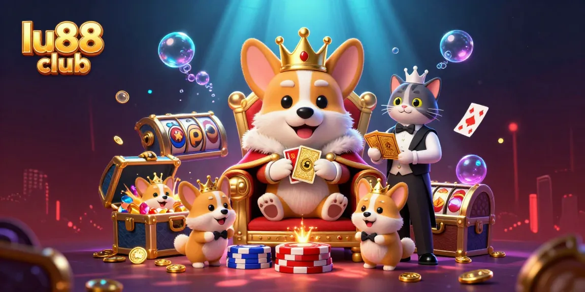 Experience the excitement of the lu88 club with a vibrant, detailed 3D casino scene featuring engaging characters and elements.