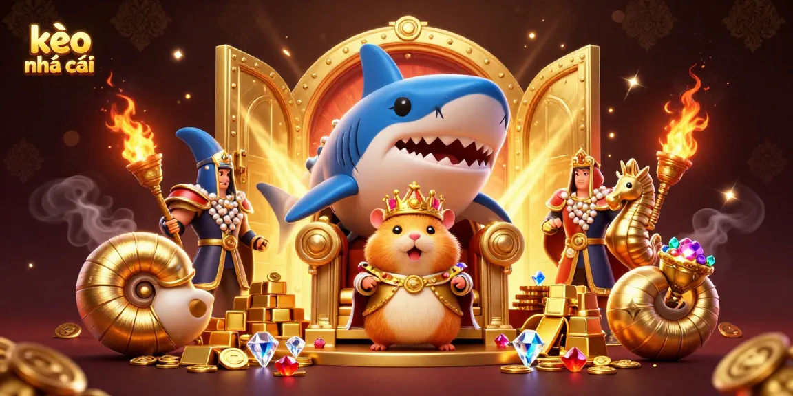 Engage with the immersive kèo nhà cái betting experience featuring a golden hamster king surrounded by treasure.